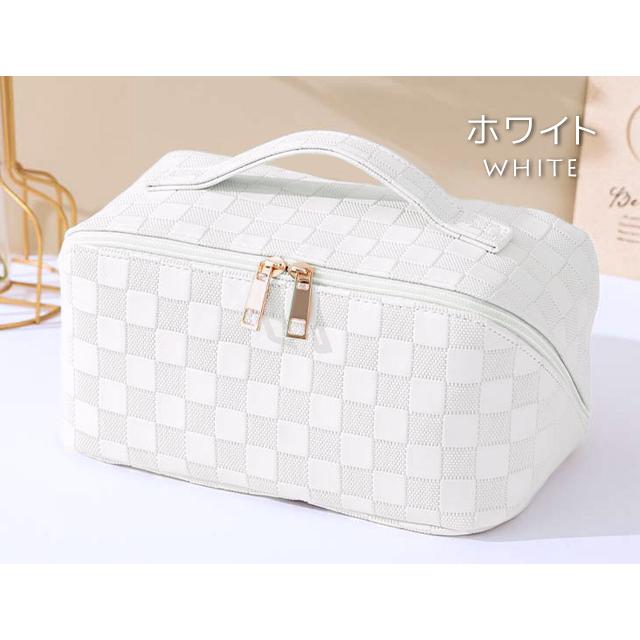 「レビュー記入でメール便送料無料」化粧ポーチ メイクポーチ コスメポーチ 格子柄 バニティポーチ 大容量 持ち手 GPT gu1c353-mail(1通につき1点迄)(gu1c440) | ブランド登録なし | 11