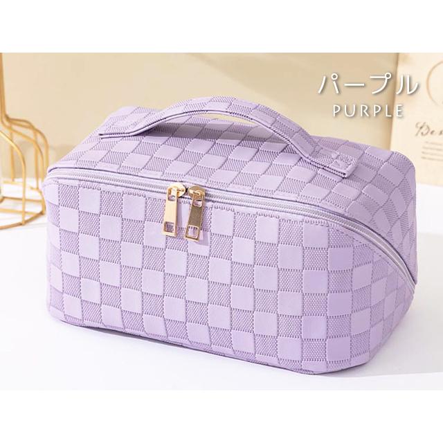「レビュー記入でメール便送料無料」化粧ポーチ メイクポーチ コスメポーチ 格子柄 バニティポーチ 大容量 持ち手 GPT gu1c353-mail(1通につき1点迄)(gu1c440) | ブランド登録なし | 13