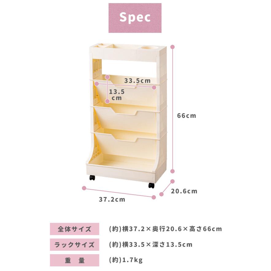 デスク サイドラック サイドワゴン キャスター付き キャスター