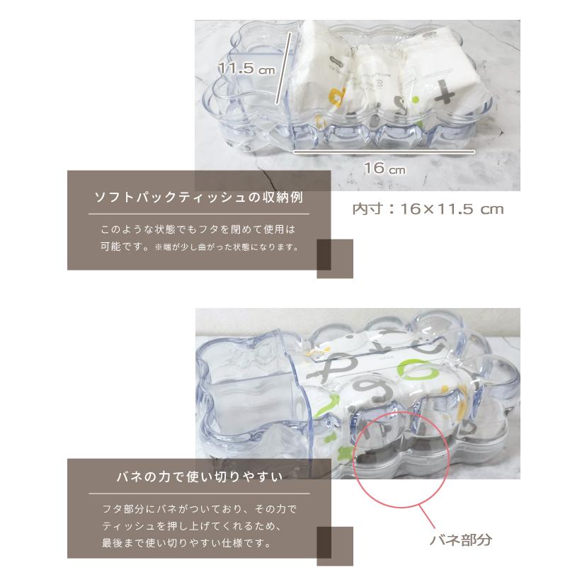 ティッシュケース ティッシュボックス 卓上収納 小物入れ 収納 リビング おしゃれ クリア バブル ポコポコ 仕分け 整理 ペン立て 雑貨 GPT 送料無料(gu1c500) | ブランド登録なし | 07