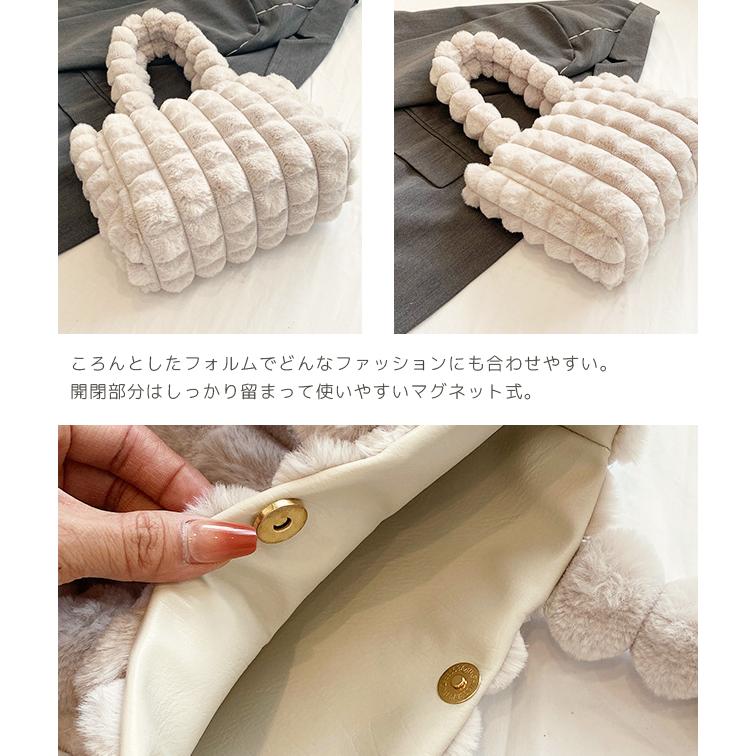 トートバッグ レディース B6 A5 小さめ ファーバッグ ふわふわ