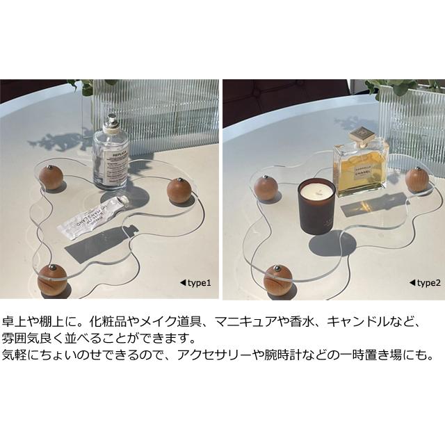 ディスプレイ トレー 透明 クリア アクリル アクセサリー 脚 付き 台 曲線 ウェーブ 韓国 北欧 コースター 台座 トレイ ディスプレー  GPT(gu1c555)「送料無料」 | ブランド登録なし | 04