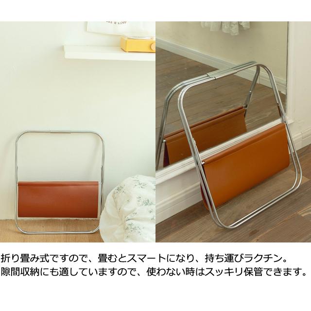 マガジンラック アイアン 折り畳み フェイク レザー 合皮 オフィス コンパクト おしゃれ 本 雑誌 新聞ラック 北欧 韓国 GPT (gu1c556)送料無料 | ブランド登録なし | 08