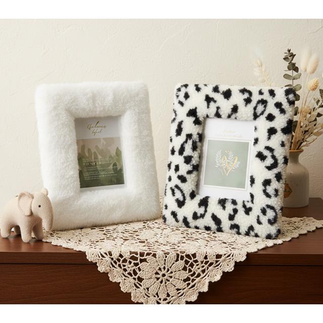 フォトフレーム 写真立て おしゃれ ポストカード L版 ファー ボア