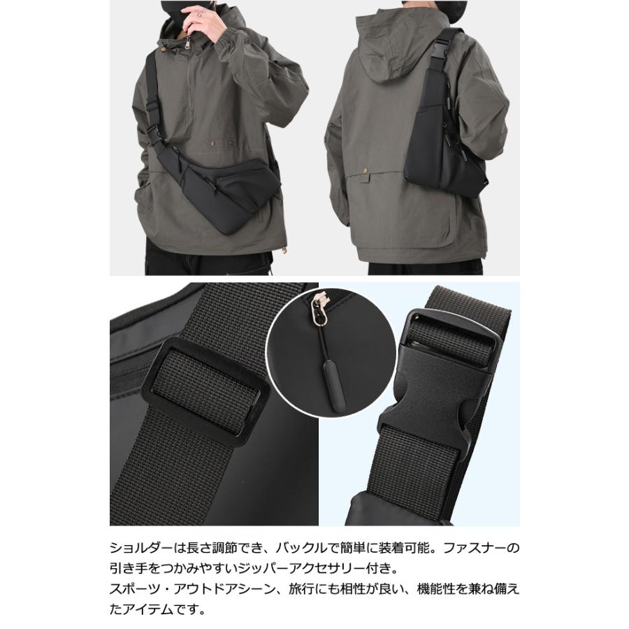 ボディバッグ メンズ 撥水 斜め掛け 肩掛け スリング バッグ 防犯 チェストバッグ ショルダーバッグ ワンショルダー 無地 ブラック グレー GPT (gu1c622) | ブランド登録なし | 09