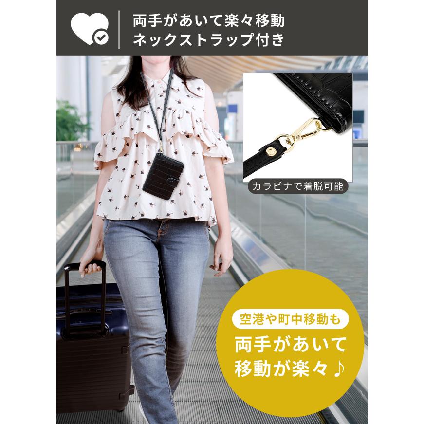パスポートケース スキミング防止 首下げ パスポートカバー クロコ おしゃれ 海外旅行 セキュリティ 貴重品入れ カード GPT 2点迄メール便OK(gu1c651) | ブランド登録なし | 08