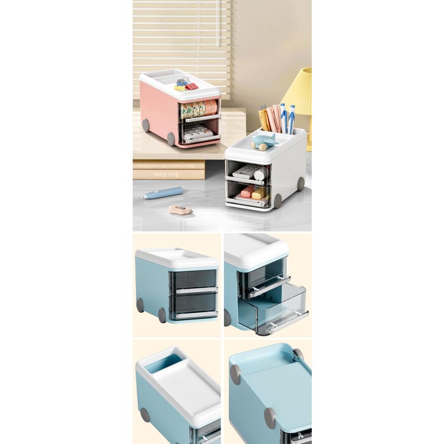 卓上 収納ボックス 引き出し 文房具 収納ケース 車型 デスク収納 ペン立て ペンスタンド デスクオーガナイザー 整理 小学生 入学準備 GPT 送料無料(gu1c657) | ブランド登録なし | 08