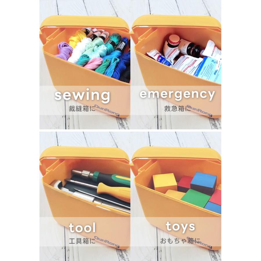 収納ボックス ふた付き コンパクト 収納ケース 道具箱 救急箱 裁縫箱 おもちゃ 収納 プラスチック 取っ手付き ツールボックス 小物入れ GPT 送料無料(gu1c669) | ブランド登録なし | 09