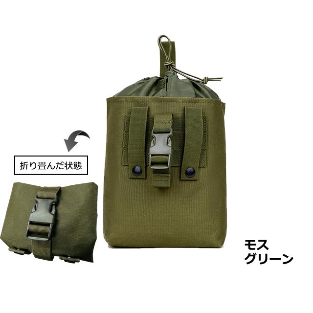 巾着 ベルト通し付き ポケッタブル ワンハンドルバッグ ベルトやリュックに着脱 ケース 外付け ポーチ ミリタリー 装着 固定  GPT 2点迄メール便OK(gu1c674) | ブランド登録なし | 16
