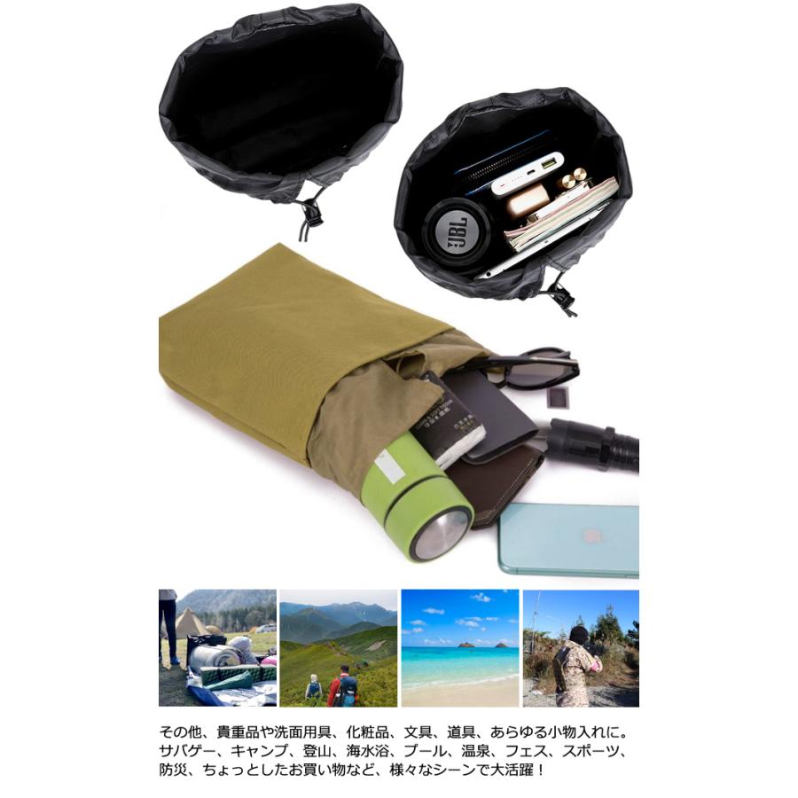 巾着 ベルト通し付き ポケッタブル ワンハンドルバッグ ベルトやリュックに着脱 ケース 外付け ポーチ ミリタリー 装着 固定  GPT 2点迄メール便OK(gu1c674) | ブランド登録なし | 09