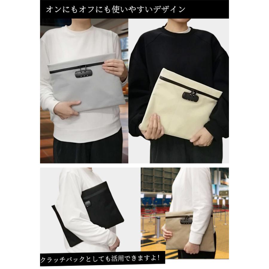 「レビュー記入でメール便送料無料」 防犯 3桁 ダイヤル錠 薄型 トラベル ポーチ フラットポーチ B5収納 シンプル GPT gu1c693-mail(gu1c694)(1通につき1点迄) | ブランド登録なし | 11