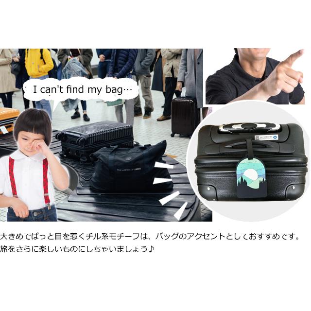 ネームタグ ラゲッジタグ 月 太陽 山 テント アウトドア 荷物 タグ