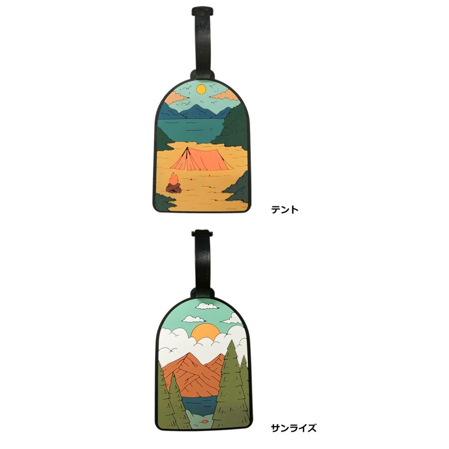 ネームタグ ラゲッジタグ 月 太陽 山 テント アウトドア 荷物 タグ