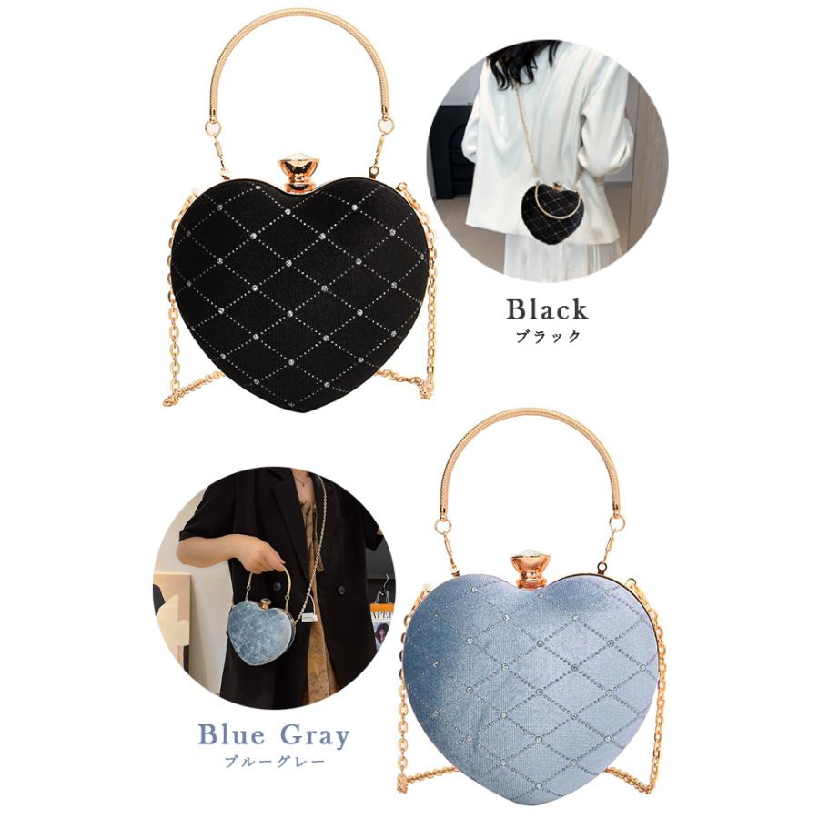 パーティーバッグ チェーンバッグ ミニショルダー レディース 子供 ハート ベロア ハンドバッグ サブバッグ おしゃれ 結婚式 キラキラ GPT 送料無料(gu1c706) | ブランド登録なし | 10