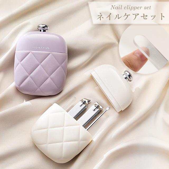 ネイルケアセット 爪切り やすり セット 甘皮ケア 甘皮処理 耳かき 爪やすり ガラス おしゃれ 4点セット 旅行 コンパクト 携帯用 GPT 6点迄メール便OK(gu1c732) | ブランド登録なし