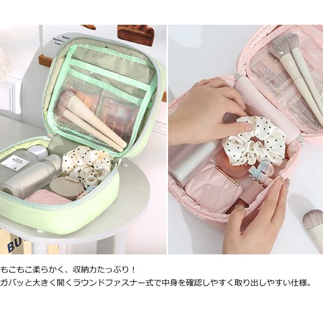 ポーチ ハンドル付き コスメポーチ 大容量 化粧ポーチ キルティング 大きめ かわいい パステルカラー 自立 持ち手付き GPT 1点迄メール便OK(gu1c767) | ブランド登録なし | 06