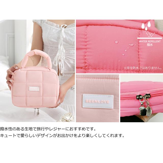 ポーチ ハンドル付き コスメポーチ 大容量 化粧ポーチ キルティング 大きめ かわいい パステルカラー 自立 持ち手付き GPT 1点迄メール便OK(gu1c767) | ブランド登録なし | 10