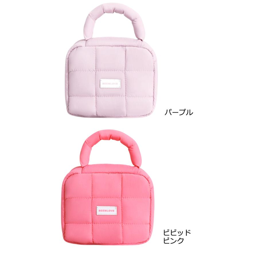 ポーチ ハンドル付き コスメポーチ 大容量 化粧ポーチ キルティング 大きめ かわいい パステルカラー 自立 持ち手付き GPT 1点迄メール便OK(gu1c767) | ブランド登録なし | 13