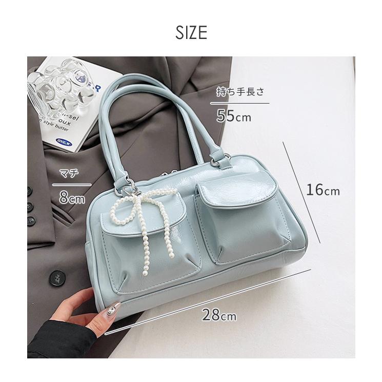 ミニボストンバッグ レディース フェイクレザー トートバッグ チャーム