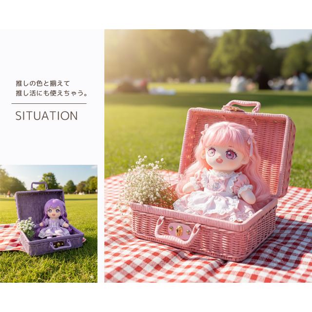 かごバッグ トランク バスケット Mサイズ ブルー ピンク