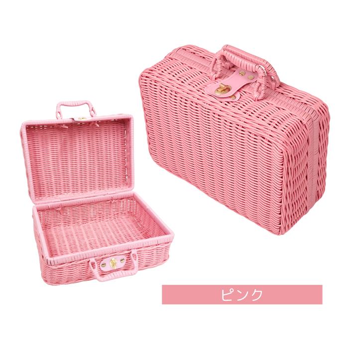 かごバッグ トランク バスケット Mサイズ ブルー ピンク パープル