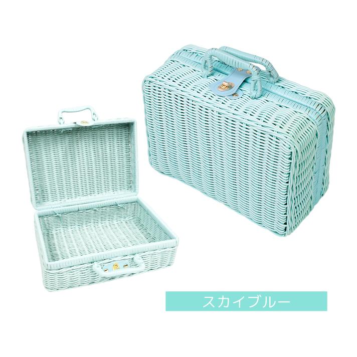 かごバッグ トランク バスケット Mサイズ ブルー ピンク