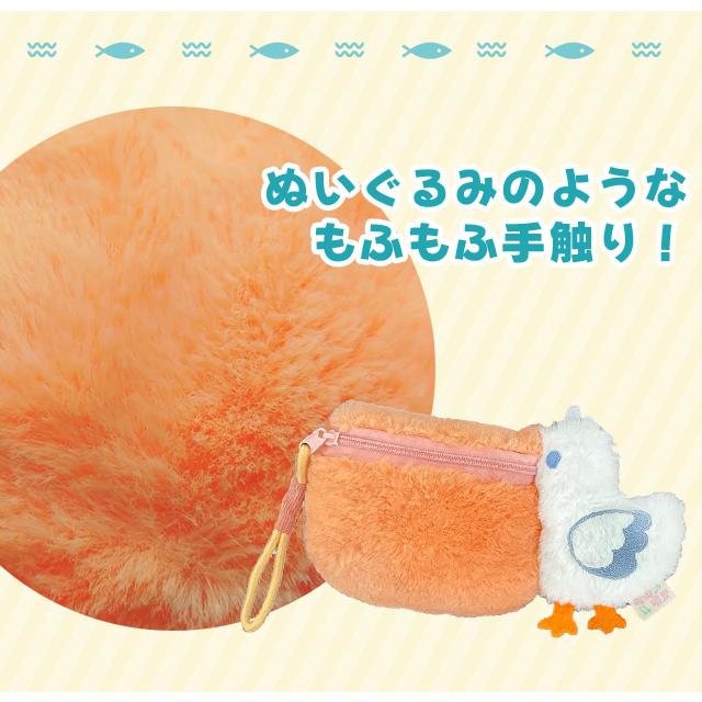 ポーチ 小物入れ ミニポーチ アニマル ペリカン 鳥 かわいい 小さめ 薬 目薬 イヤホン コスメ リップケース 小銭 財布 ふわふわ GPT 4点迄メール便OK(gu1c827) | ブランド登録なし | 01