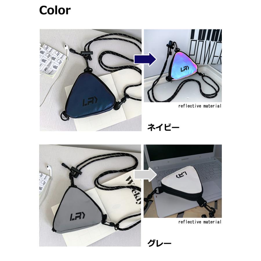 ミニポーチ ネックポーチ 反射材 付き リフレクター 首下げ ケース ミニ財布 小銭入れ カード入れ ミニ 斜め掛け GPT 3点迄メール便OK (gu1c831) | ブランド登録なし | 09