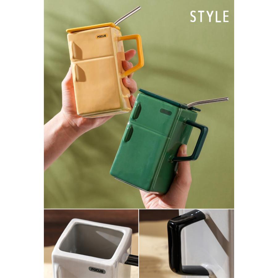 訳あり マグカップ おもしろグッズ 冷蔵庫型 デザイン コップ ストロー付き 蓋付き コーヒーカップ 大きい 550ml プレゼント 面白い GPT gu1c566-b(gu1c843) | ブランド登録なし | 09