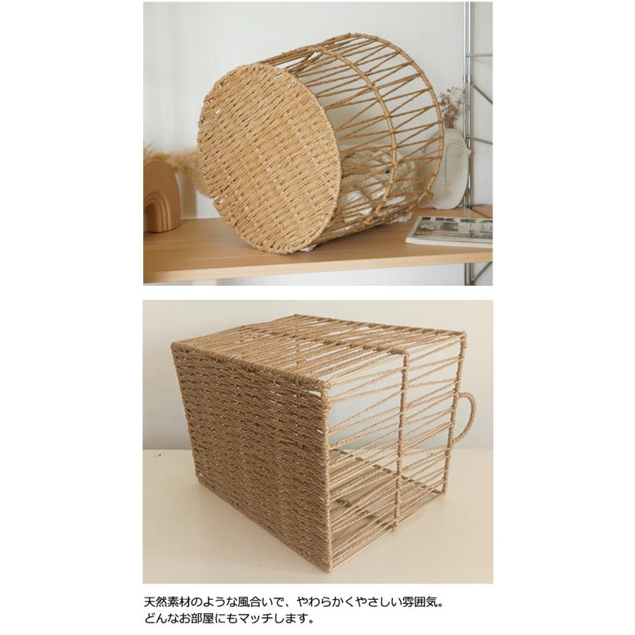 天然素材の中型バスケット 持ち手付き ちどり産業 バスケット 天然素材 レース Sサイズ 3個セット 収納 （ 幅