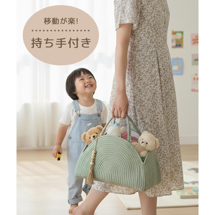 おもちゃ箱 おもちゃ入れ コットンロープ 布 玩具 おむつストッカー ベビー用品 収納 かご バスケット 持ち手付き 仕切り インテリア GPT 送料無料(gu1c867) | ブランド登録なし | 05