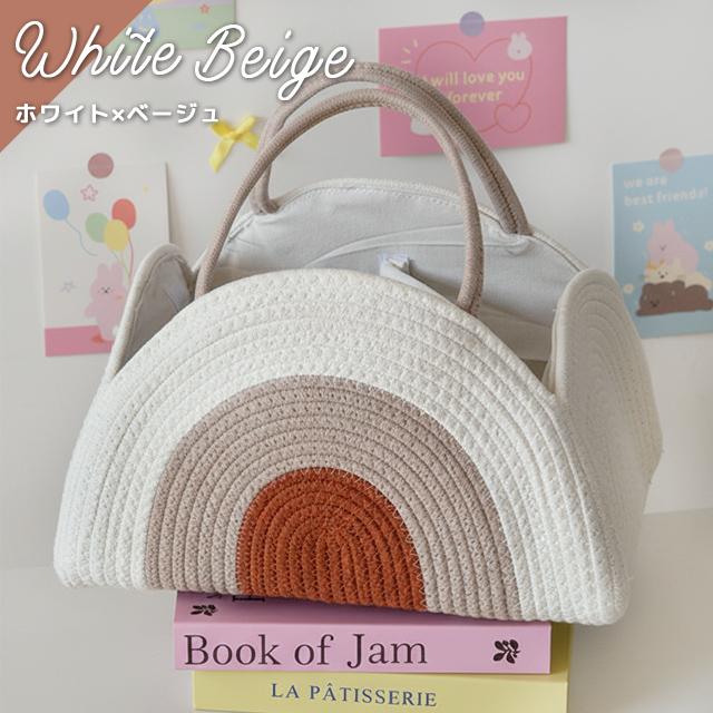 おもちゃ箱 おもちゃ入れ コットンロープ 布 玩具 おむつストッカー ベビー用品 収納 かご バスケット 持ち手付き 仕切り インテリア GPT 送料無料(gu1c867) | ブランド登録なし | 06