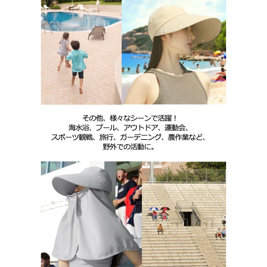 「レビュー記入でメール便送料無料」 帽子 UVカット 日焼け防止 2WAY フェイスカバー サンバイザー 紫外線対策 GPT gu1c878-mail(gu1c879)(1通につき1点迄) | ブランド登録なし | 10