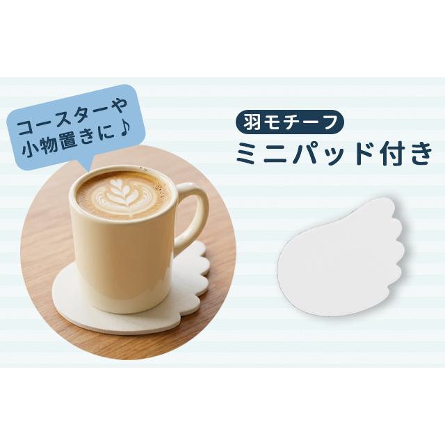 マウスパッド リストレスト セット 可愛い おしゃれ 天使の羽 淡色