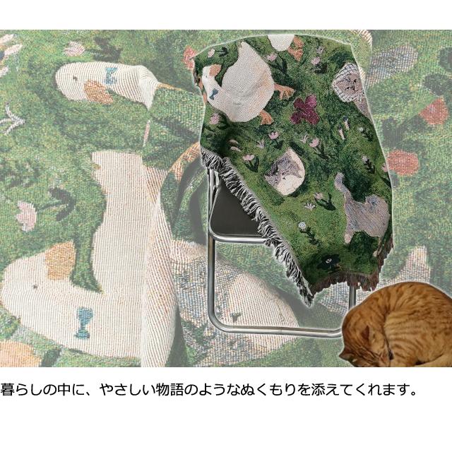レビュー記入でメール便送料無料」 マルチクロス ジャガード織り 猫
