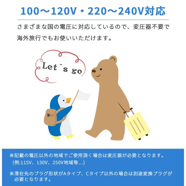 フカイ ドライヤー 海外対応 ワールドウィンド ヘアードライヤー FHD-1209K 海外旅行 100〜120V 220〜240V 冷風機能 Cタイプ変換プラグ付き (hi0a244) |  | 02