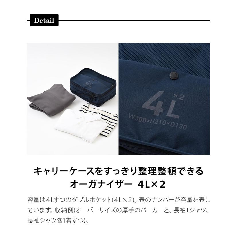MILESTO（ミレスト） 圧縮 パッキング オーガナイザー Wポケット 4L ×2