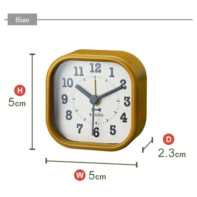 BRUNO 目覚まし時計 アラーム ミニ時計 卓上 置き時計 小さい アナログ アラームクロック スクエアリトルクロック ブルーノ BCA014 5点迄メール便OK(id0a191) |  | 05