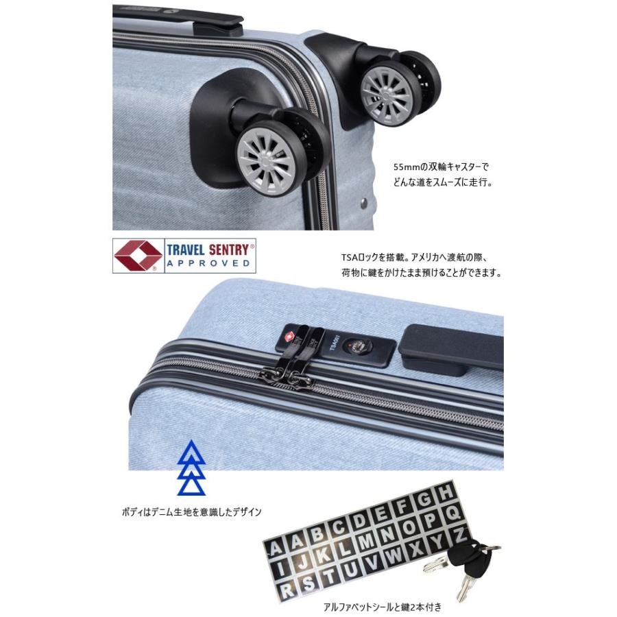 rieキャリーケース　スーツケース　63L ネイビー　鍵2本　ロックグレー ワイズリー スーツケース 338-2400 通販 キャリーケース キャリー