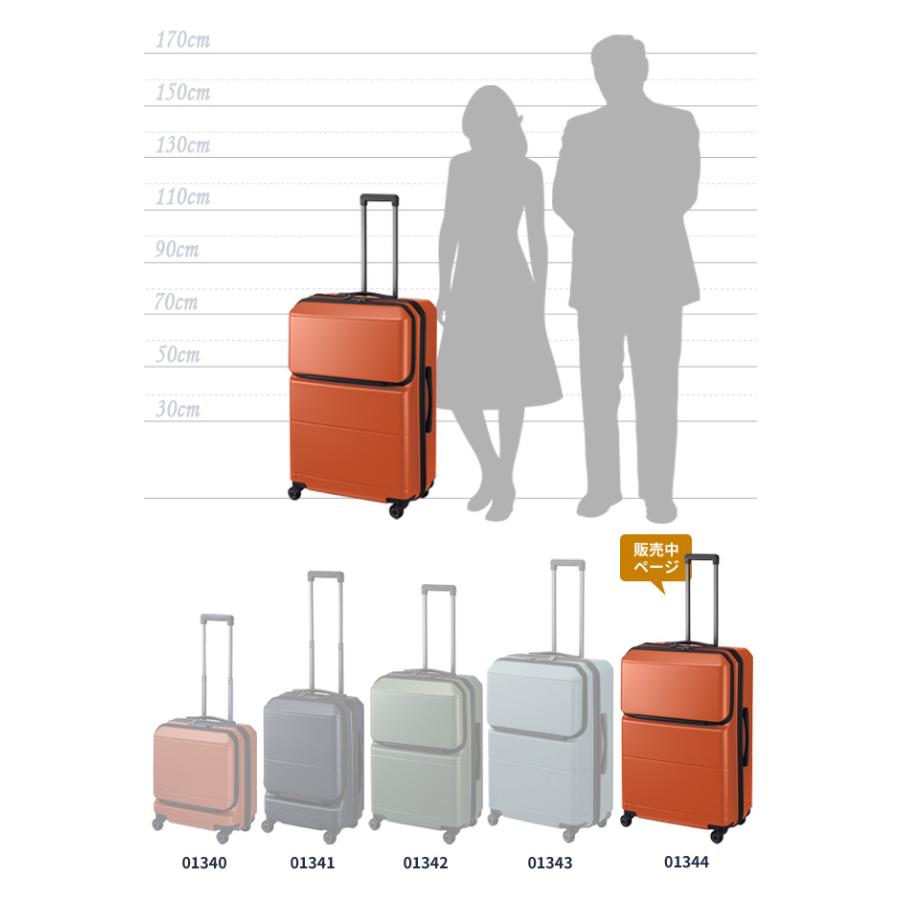 エース プロテカ スーツケース ポケットライナー2 94L LLサイズ 1週間 10日 フロントオープン ストッパー ファスナー TSA キャリーケース ACE 01344(je2a267)[C] | ProtecA | 06