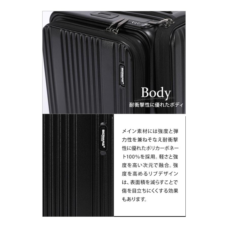 バーマス スーツケース Sサイズ 小型 フロントオープン ストッパー ジッパー TSAロック キャリー BERMAS ユーロシティ 3 60526 機内持ち込み(ki2a152)「C」 | EURO CITY | 01