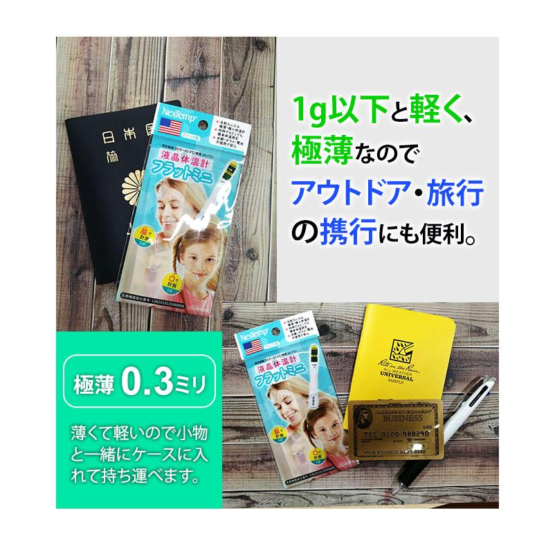 極薄スリム 携帯体温計 薄型 繰り返し＆使い捨て 個包装 液晶体温計 フラットミニ 防災 単品 30点迄メール便OK(me0a016) | メテックス | 06