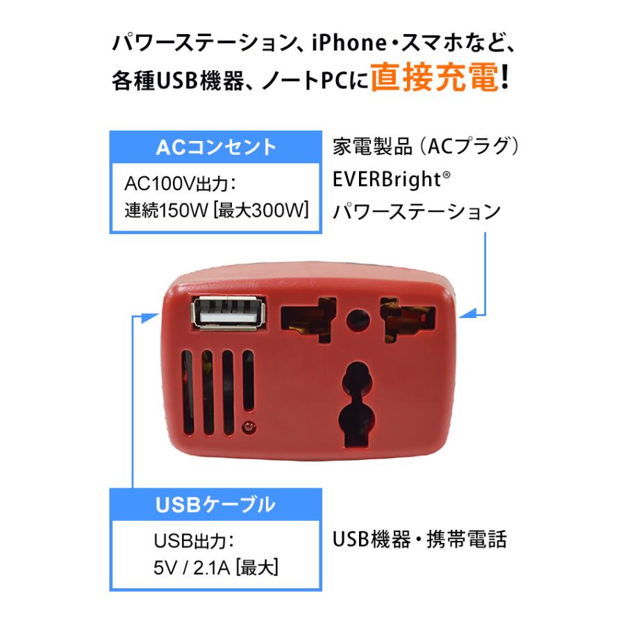 EVERBrightエバーブライト 車載用 インバーター カーインバーター ACMIKV-A 車 DC 電源 変換 AC コンセント USB(me0a022) |  | 02