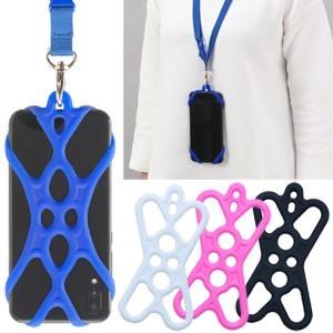 シリコン スマホホルダー 4.7〜6.5インチ対応 ネックストラップ付き 首下げ スマートフォン SAC-SB04  MCO 5点迄メール便OK(mi1a507) | 