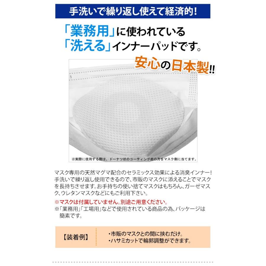 洗える消臭マスクインナー日本製 5枚入り 洗濯可 繰り返し使用交換シート マスクフィルター パッド パット NT-SNI2 8点迄メール便OK(ni1a021)「cp」「tc8」 |  | 02