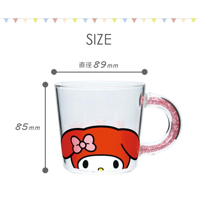 sanrio（サンリオ） マグカップ コップ 耐熱ガラス ビーズ持ち手