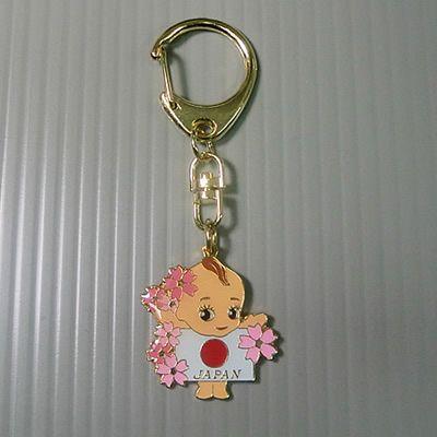 キューピー日の丸桜キーホルダー Q-007-KH 日本 国旗 和風 桜 40点迄