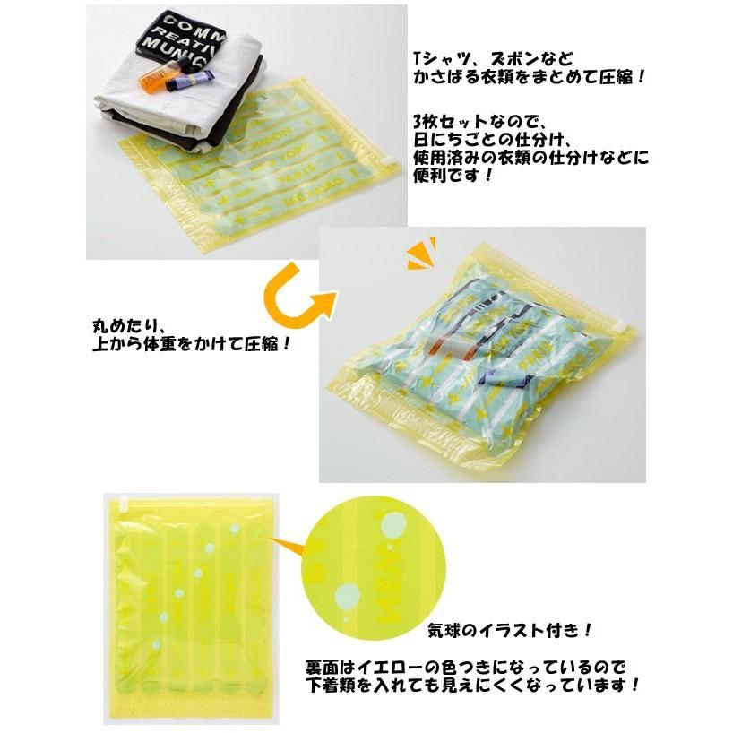 日本製 衣類 圧縮袋 S サイズ 3枚入 コンプレッションバッグ 衣類用