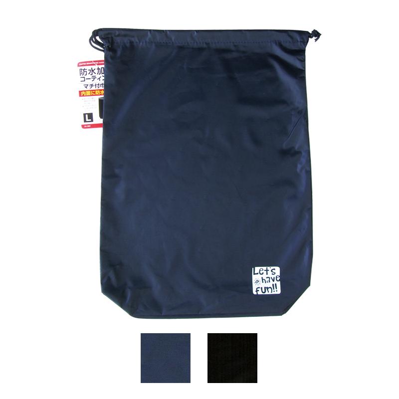 【まとめ買い=注文単位12個】防水加工コーティング マチ付巾着L(30×42×9cm) アソート(色柄ある場合)34-262(se2a632) | ブランド登録なし