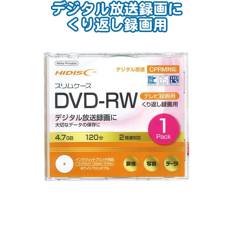 タッチ ビデオディスク 2枚 まとめ買い=10個単位】DVD-RW 4.7GB録画用2倍速プリンタブル 36
